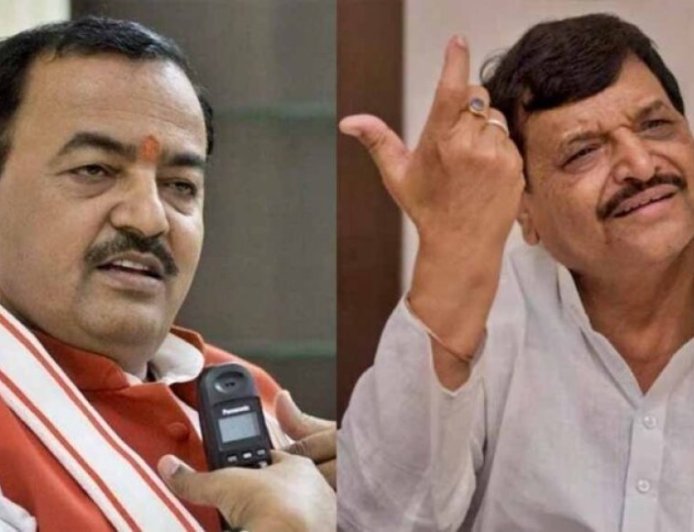 यूपी विधानसभा में सियासी संयोग! एक ही लिफ्ट में नजर आए केशव मौर्य और शिवपाल यादव, VIDEO वायरल