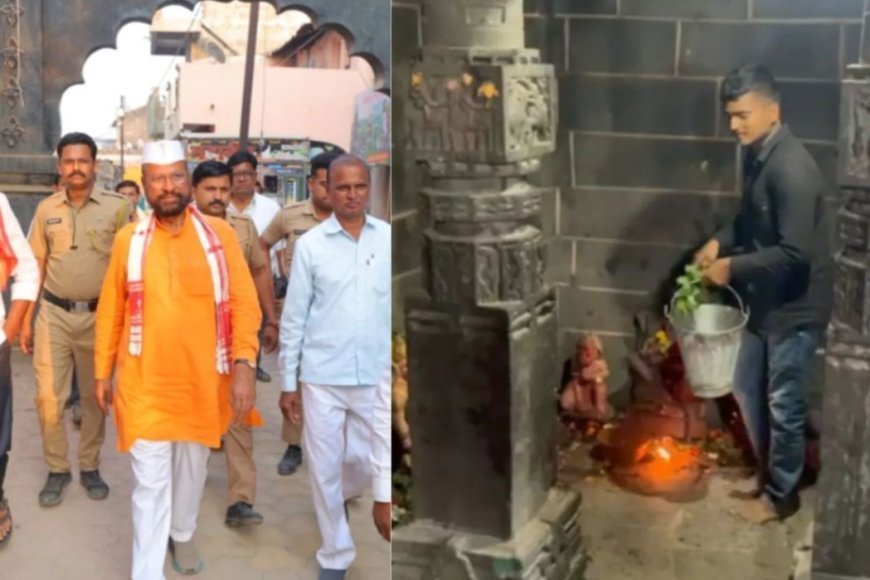 महाशिवरात्रि पर मंदिर दर्शन के बाद गौमूत्र छिड़कने से विवाद, अब्दुल सत्तार को लेकर गरमाई राजनीति