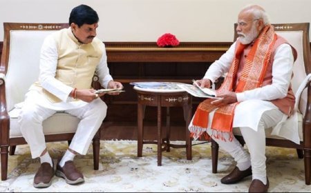 प्रधानमंत्री श्री मोदी से मुख्यमंत्री डॉ. यादव ने नई दिल्ली में की भेंट