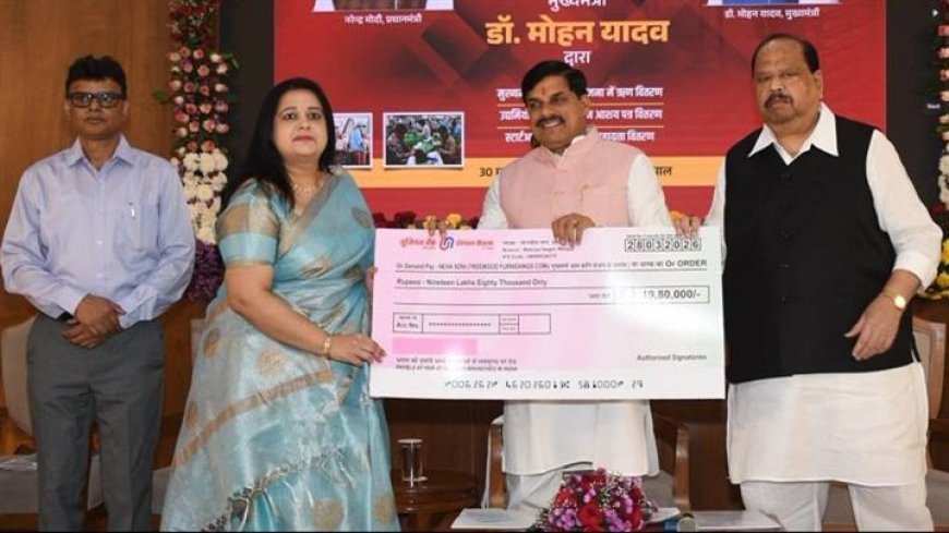 मुख्यमंत्री डॉ. मोहन यादव ने समर्थ एमएसएमई विकसित म.प्र. की थीम पर मुख्यमंत्री निवास में आयोजित कार्यक्रम में 257 से अधिक एमएसएमई इकाइयों के खाते में 169.57 करोड़ से अधिक की प्रोत्साहन राशि अंतरित  की।