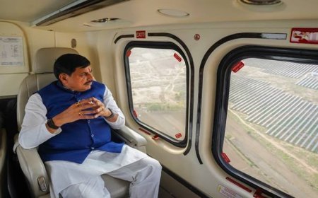 मुख्यमंत्री डॉ. यादव ने नीमच सोलर पार्क एवं ग्रीनको परियोजना का किया एरियल सर्वे