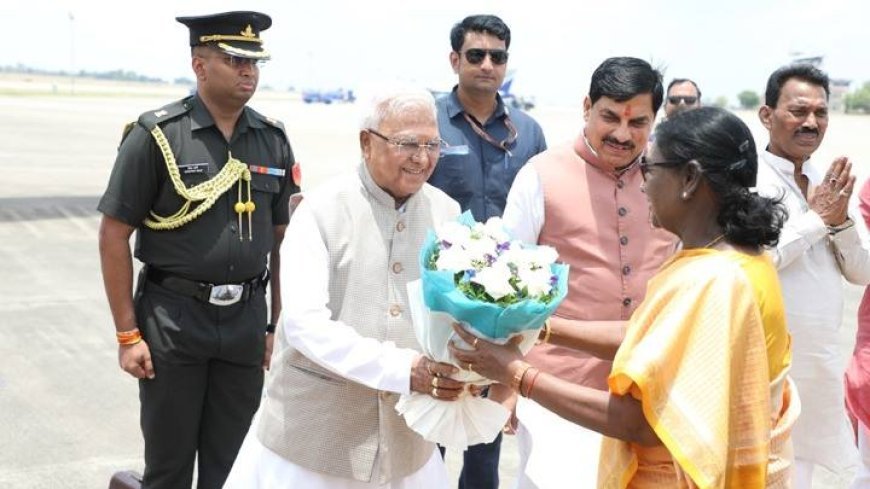 राष्ट्रपति श्रीमती मुर्मु को इन्दौर एयरपोर्ट पर दी गई भावभीनी विदाई