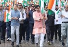 मुख्यमंत्री डॉ.मोहन यादव हर घर तिरंगा अभियान - तिरंगा यात्रा का शुभारंभ करने मुख्यमंत्री निवास  से तिरंगा लहराकर टी टी नगर स्टेडियम पहुँचे।