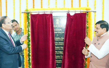 सर्वोच्च न्यायालय के मुख्‍य न्‍यायाधीश न्यायाधिपति सूर्यकांत और मुख्यमंत्री डॉ. यादव ने उज्जैन में न्यायाधीश अतिथि गृह का किया भूमिपूजन