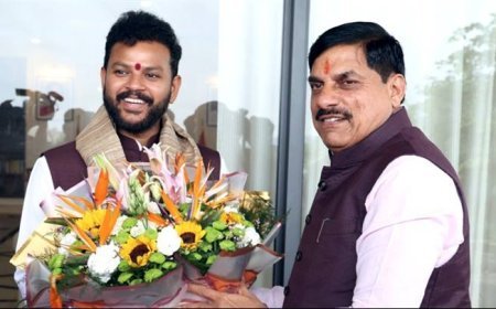 मुख्यमंत्री डॉ. यादव से केंद्रीय नागरिक उड्डयन मंत्री श्री नायडू ने की सौजन्य भेंट