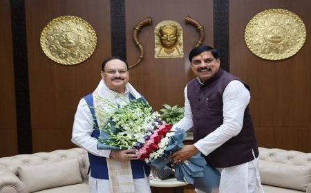 मुख्यमंत्री डॉ. यादव ने केंद्रीय मंत्री श्री नड्डा से की सौजन्य भेंट