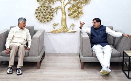 मुख्यमंत्री डॉ. यादव आंध्र प्रदेश के मुख्यमंत्री श्री नायडू से मिले